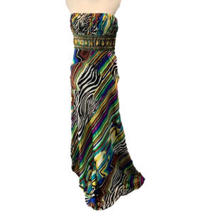New Yorker's Apparel Multi Colored Formal Strapless Gown